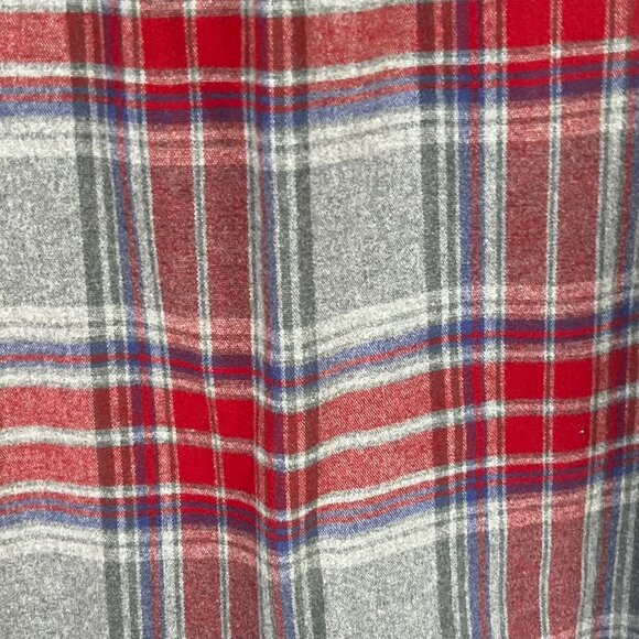LL Bean Vintage Button Front Flannel Shirt Mens XL Red Gray Plaid - Picture 5 of 9